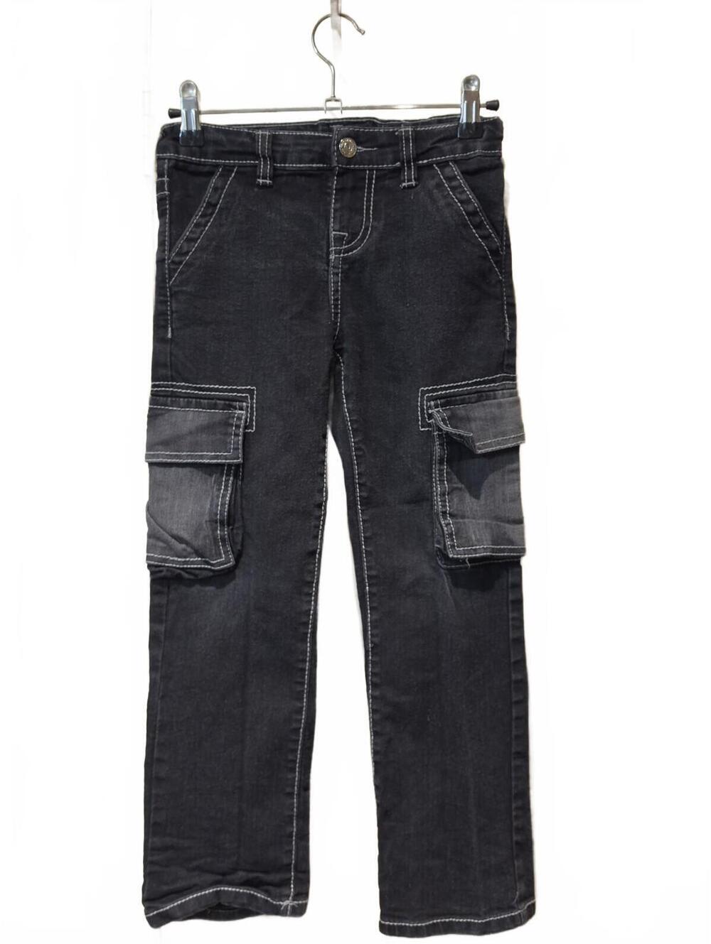 True Religion Jeans Boys 7 Black Ricky Relaxed Fit Straight Leg Adjustable Waist